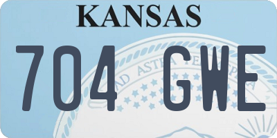 KS license plate 704GWE