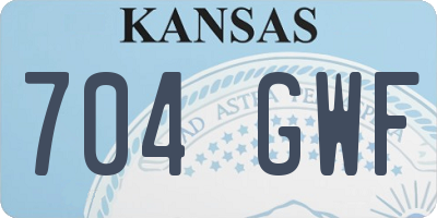 KS license plate 704GWF