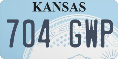 KS license plate 704GWP