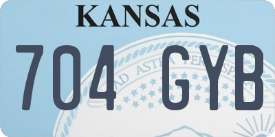 KS license plate 704GYB