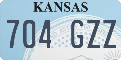 KS license plate 704GZZ