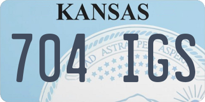 KS license plate 704IGS