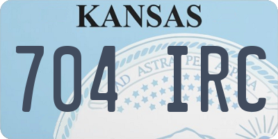 KS license plate 704IRC
