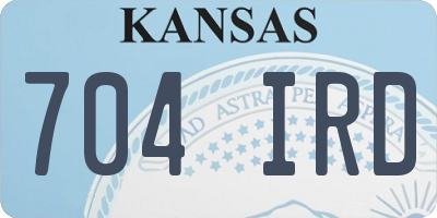 KS license plate 704IRD