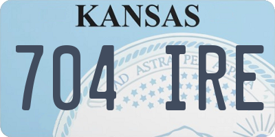 KS license plate 704IRE