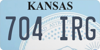 KS license plate 704IRG