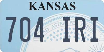 KS license plate 704IRI