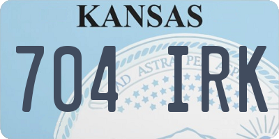 KS license plate 704IRK