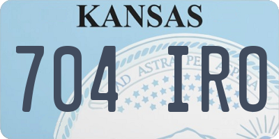 KS license plate 704IRO