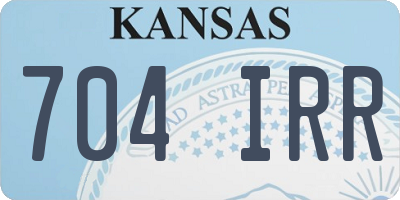 KS license plate 704IRR