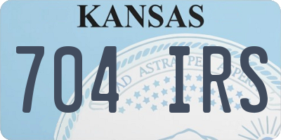 KS license plate 704IRS