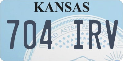 KS license plate 704IRV