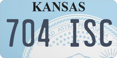 KS license plate 704ISC
