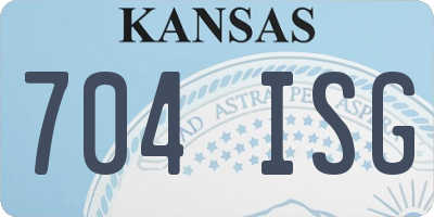 KS license plate 704ISG