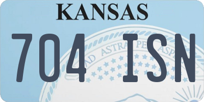 KS license plate 704ISN