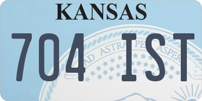 KS license plate 704IST
