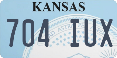 KS license plate 704IUX