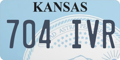 KS license plate 704IVR