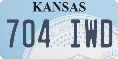 KS license plate 704IWD