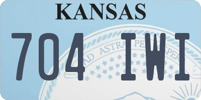 KS license plate 704IWI