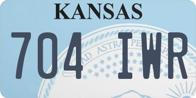 KS license plate 704IWR