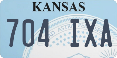 KS license plate 704IXA