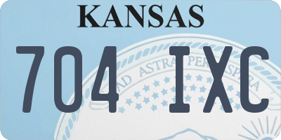 KS license plate 704IXC