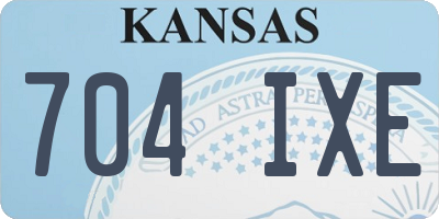 KS license plate 704IXE