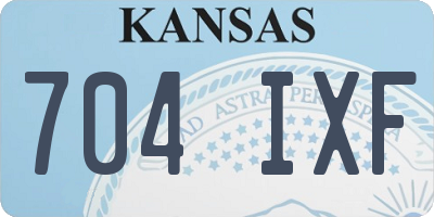 KS license plate 704IXF