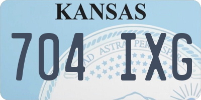 KS license plate 704IXG