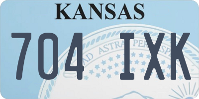 KS license plate 704IXK