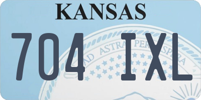 KS license plate 704IXL