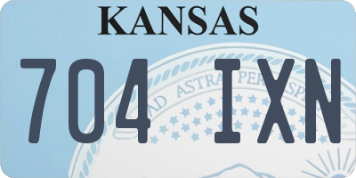 KS license plate 704IXN
