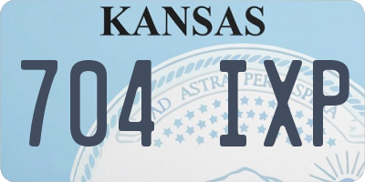KS license plate 704IXP