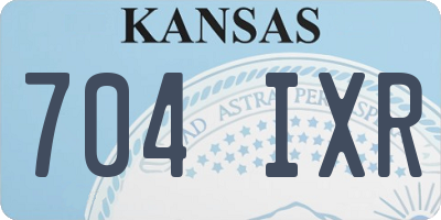 KS license plate 704IXR