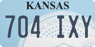KS license plate 704IXY