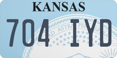 KS license plate 704IYD