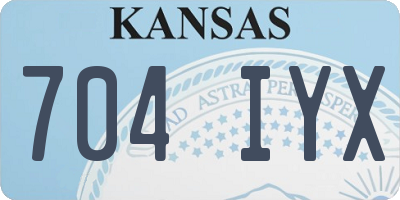 KS license plate 704IYX