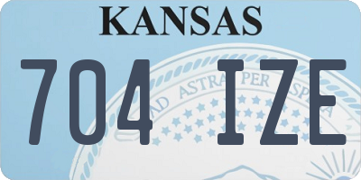 KS license plate 704IZE