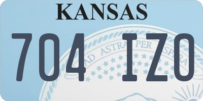 KS license plate 704IZO