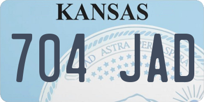 KS license plate 704JAD