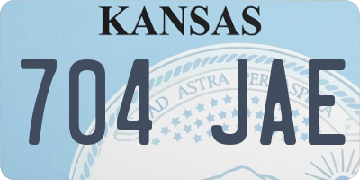 KS license plate 704JAE