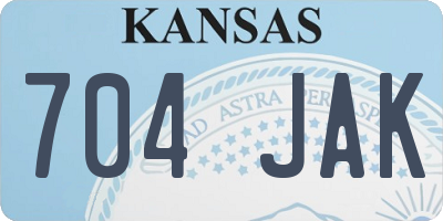 KS license plate 704JAK