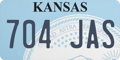 KS license plate 704JAS