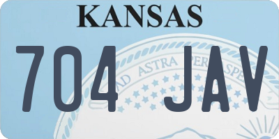 KS license plate 704JAV