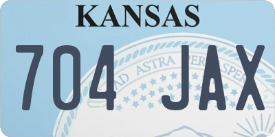 KS license plate 704JAX