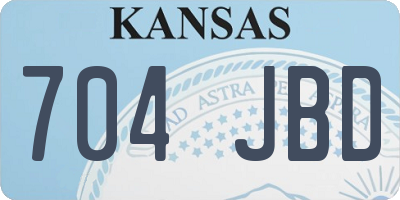 KS license plate 704JBD