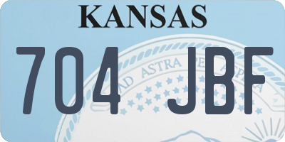 KS license plate 704JBF