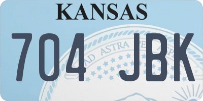 KS license plate 704JBK