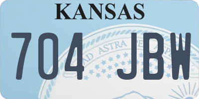 KS license plate 704JBW